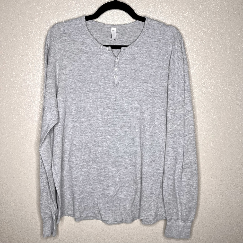 American apparel men’s long sleeve henley thermal